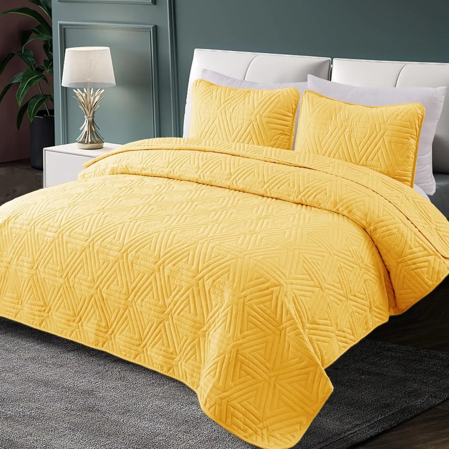 Height
5.00
unit
Organization
:California King Quilt Set, 3-Piece l Bedspread with Pillow Shams,