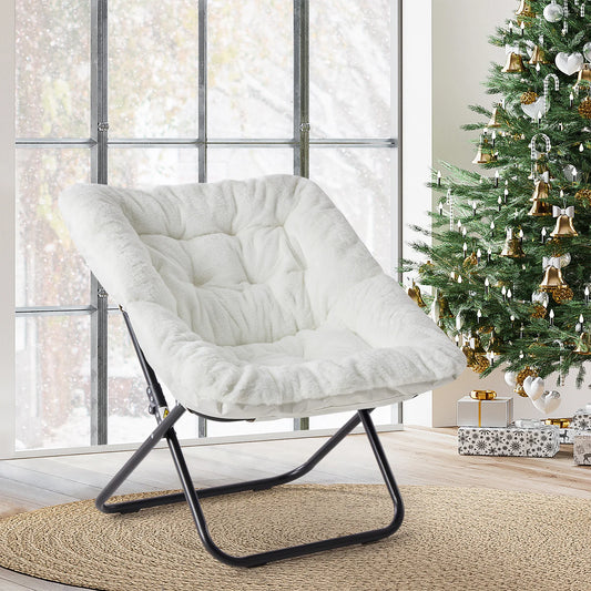 JHK 28IN  Saucer Chairs Soft Faux Fur Large Size