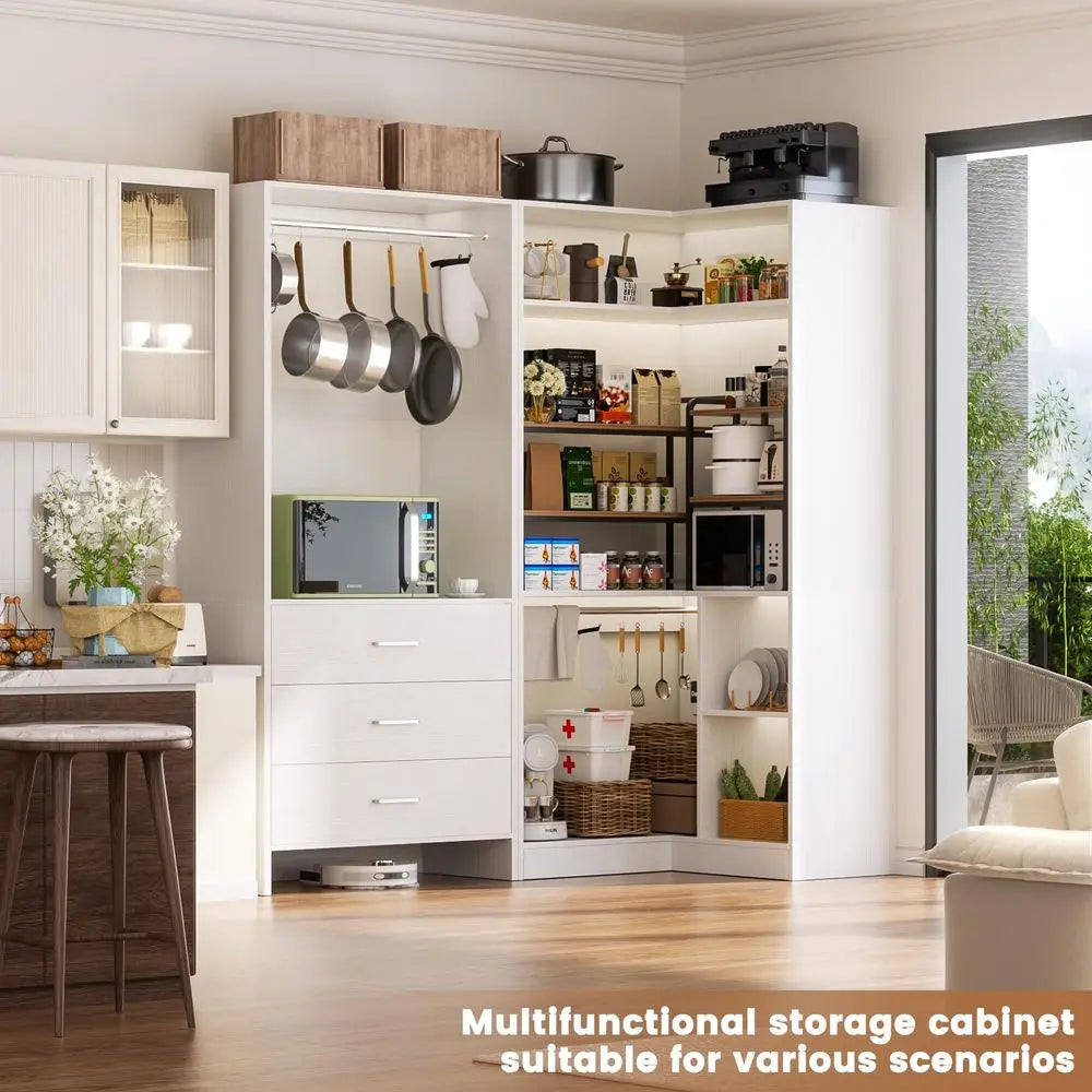 3 Drawers, 2 Hanging Rods  Corner Tower, Corner Closet System