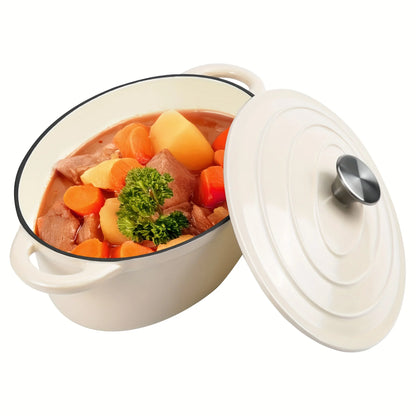 us4.5QT  Dutch Oven , Cast Iron Dutch Oven With Dual Handles , Cooking, Non-stick Enamel Coated Cookwared