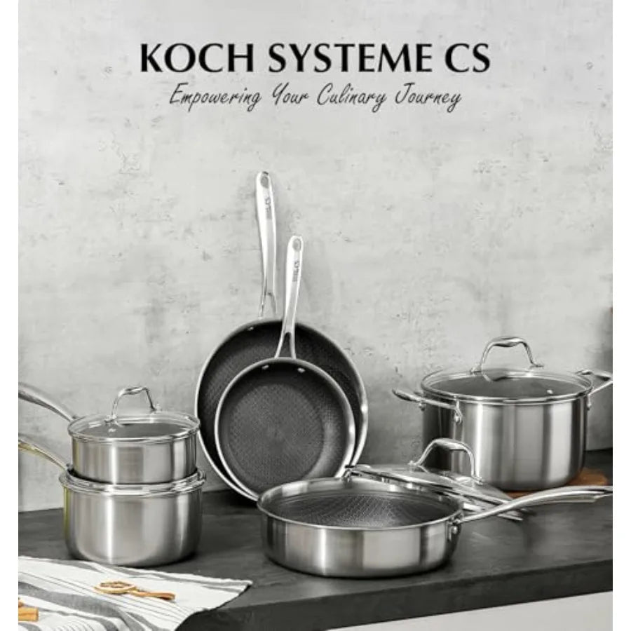 Triply Stainless Steel Cookware Set 10PCS Nonstick