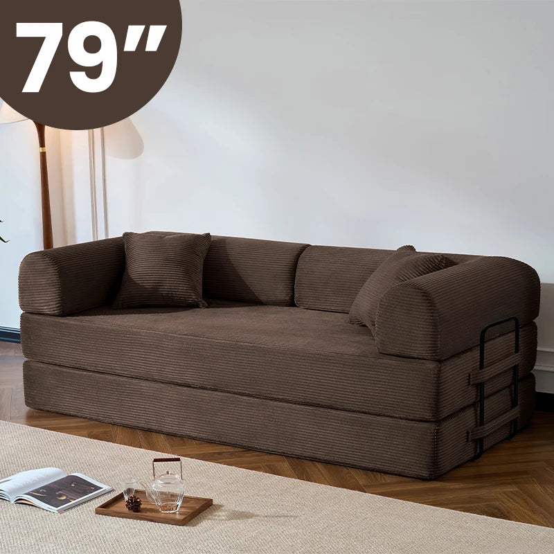 79’’  Convertible Sofa Bed Corduroy Upholstered, Loveseat Sleeper