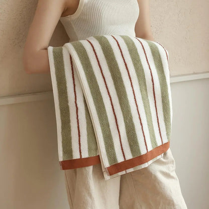 Retro Striped Combed  Cotton Towel  Face Towel and  Bath towel