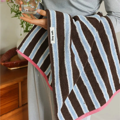 Striped Bath Towel  Washcloth Bathroom Towels