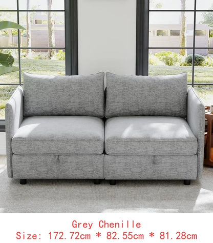 Modular  Sofa Set with Storage, 3-Seater Couch, Loveseat & Single Chair