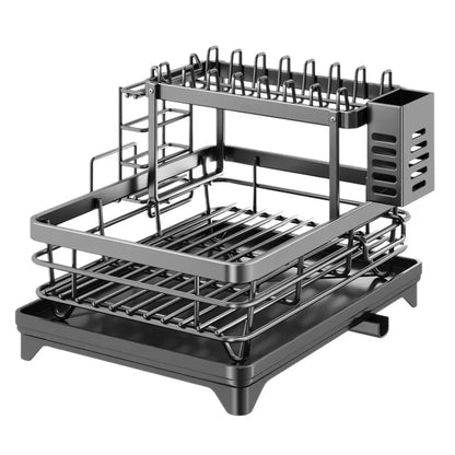 Stainless Steel Dish Drying Rack  Over Sink Plate Drainer Storage