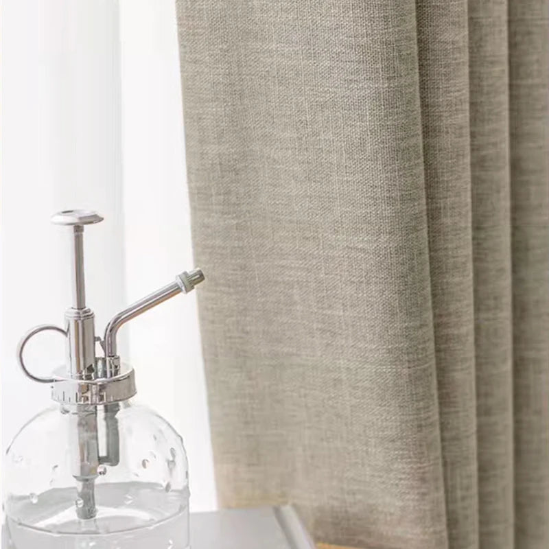 Asazal Linen Blackout Curtains  High Quality Full Shading Window Drapes
