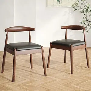 Dining Chairs Set of 2, Mid Century Modern  solid wood legs