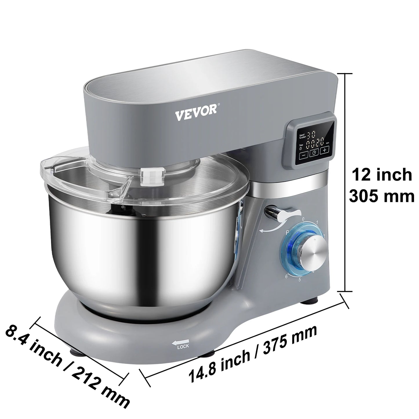 Stand Mixer   LCD  Timing 5.8 Qt Stainless Steel Bowl
