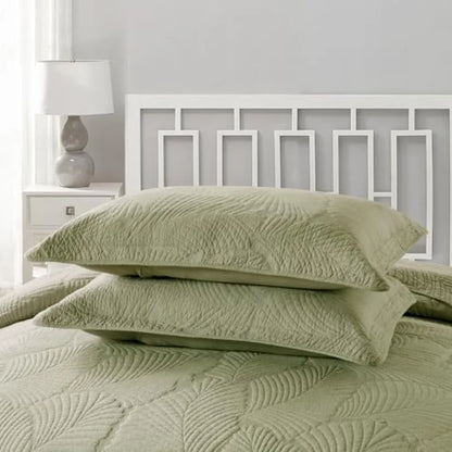 Tropical Palm Tree King Size Quilt Set  Quilted Bedding Lightweight