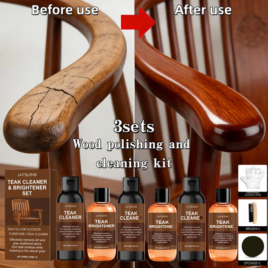 3 Sets Of Wood Polishing, Cleaning And Care Kits,, Furniture Conditioner, Cleaning