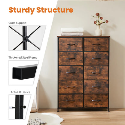 JHK   Chest of  Drawers Wardrobe Steel Frame