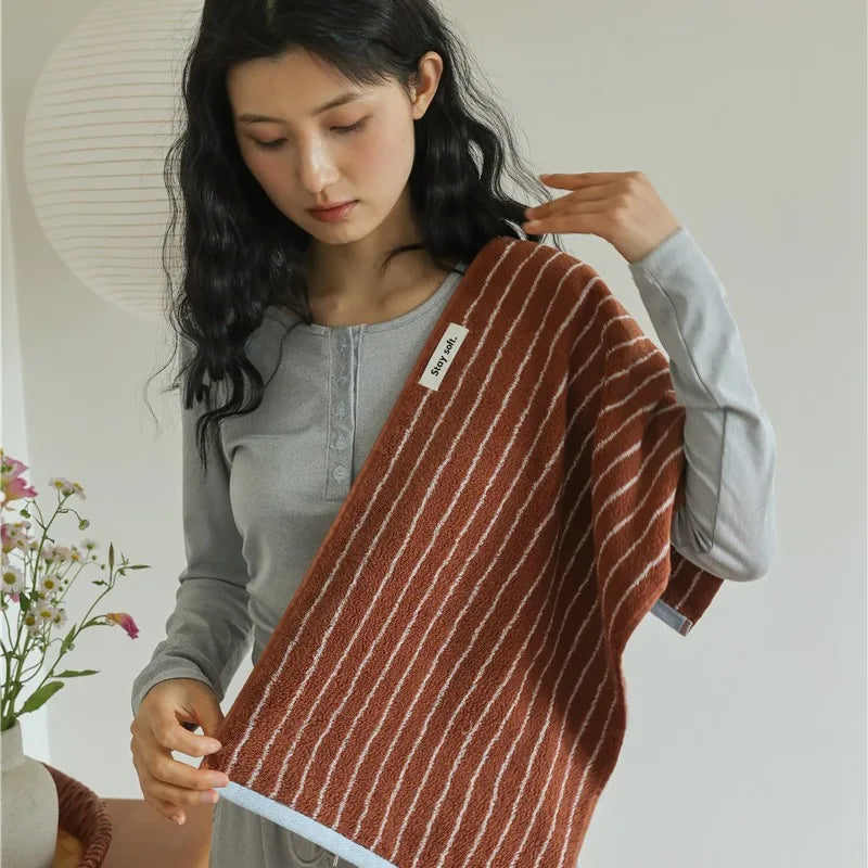 Striped Bath Towel  Washcloth Bathroom Towels