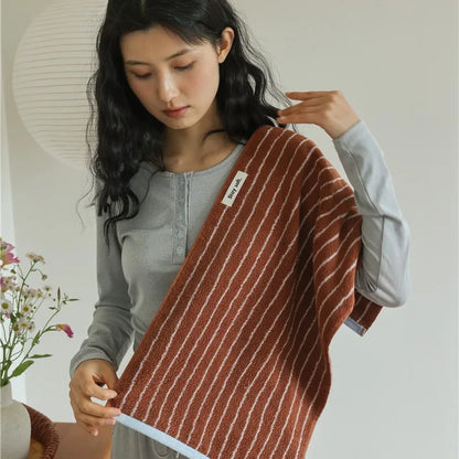 Striped Bath Towel  Washcloth Bathroom Towels