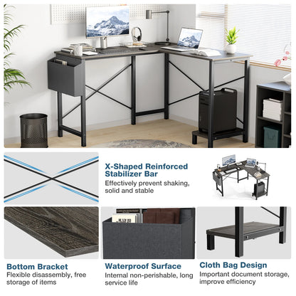 JHK Gaming Corner 50 Inch  Storage Shelf & Side Bag for Home Office