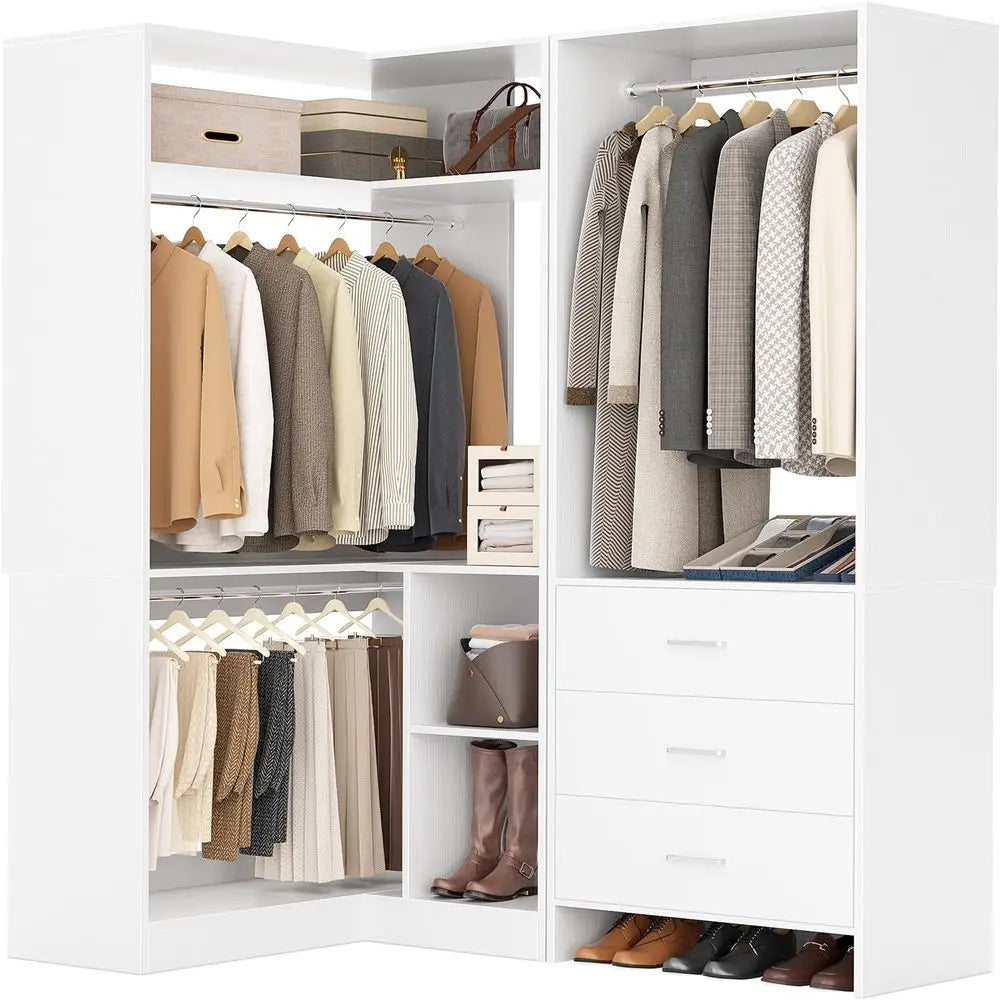 3 Drawers, 2 Hanging Rods  Corner Tower, Corner Closet System
