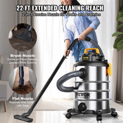Stainless Steel Wet Dry Shop Vacuum Wet  Dry Vac Powerful Suction