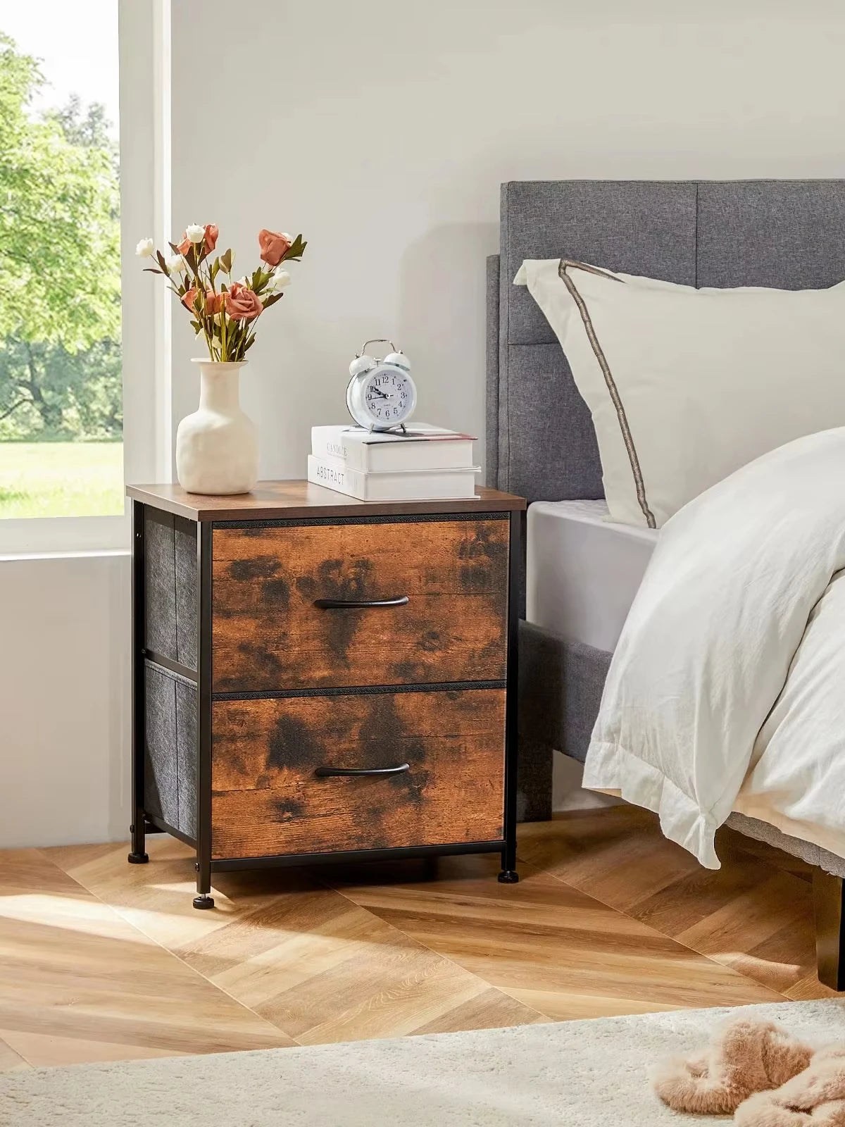 JHK Nightstand Bedside Storage