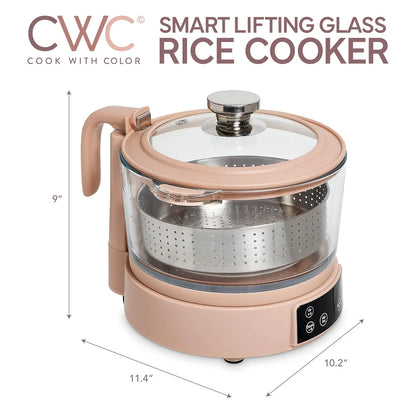 Glass Low Carb Rice Cooker Auto Lift Filter Basket
