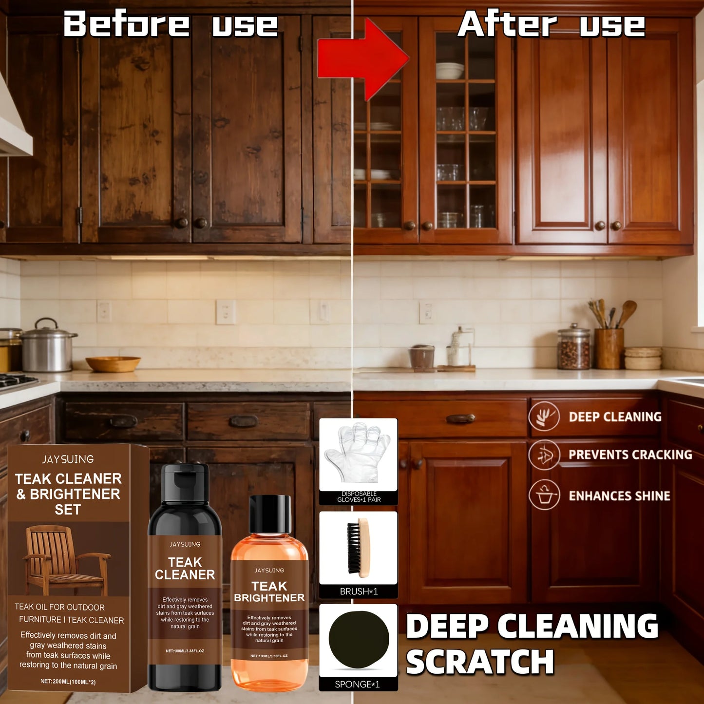 3 Sets Of Wood Polishing, Cleaning And Care Kits,, Furniture Conditioner, Cleaning