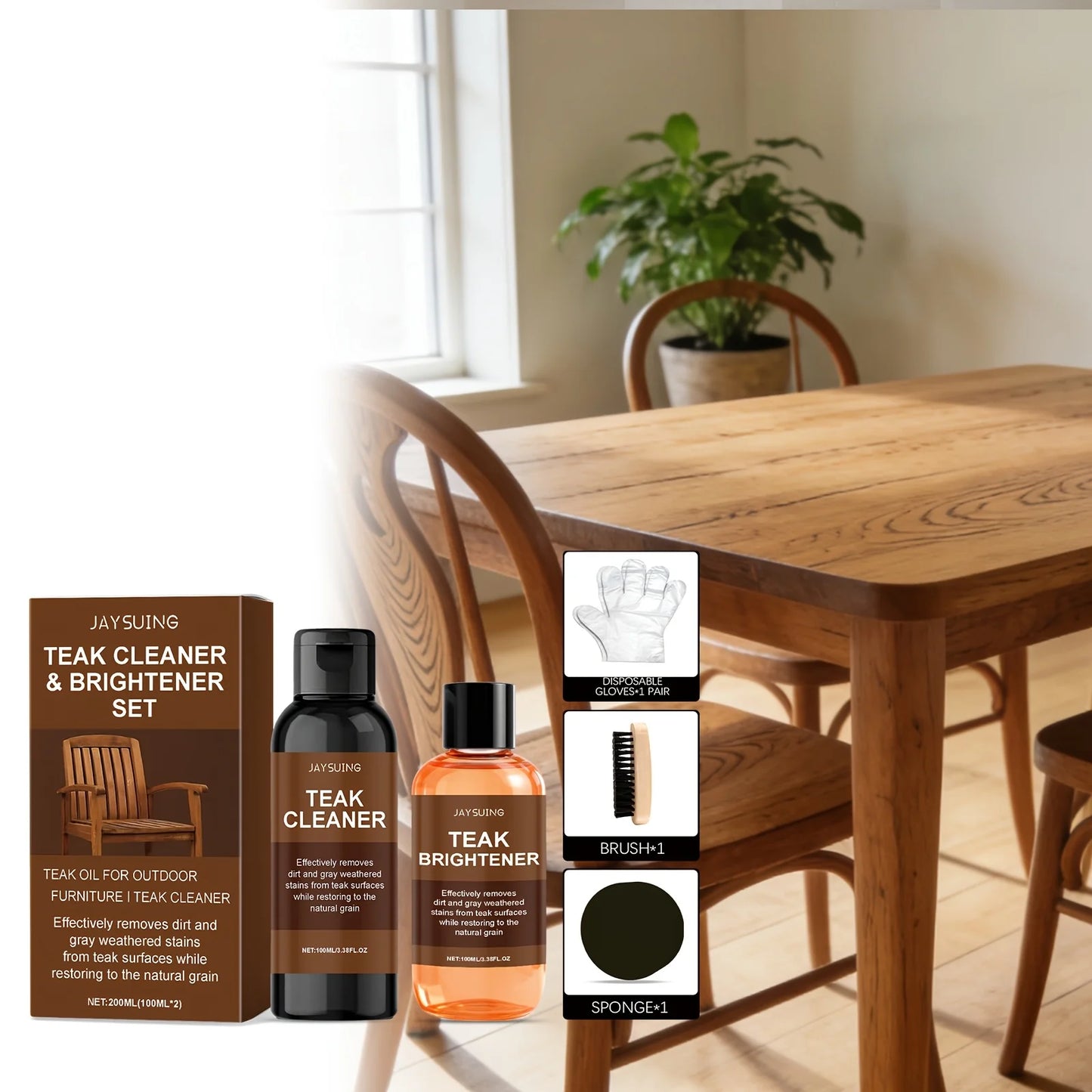 3 Sets Of Wood Polishing, Cleaning And Care Kits,, Furniture Conditioner, Cleaning