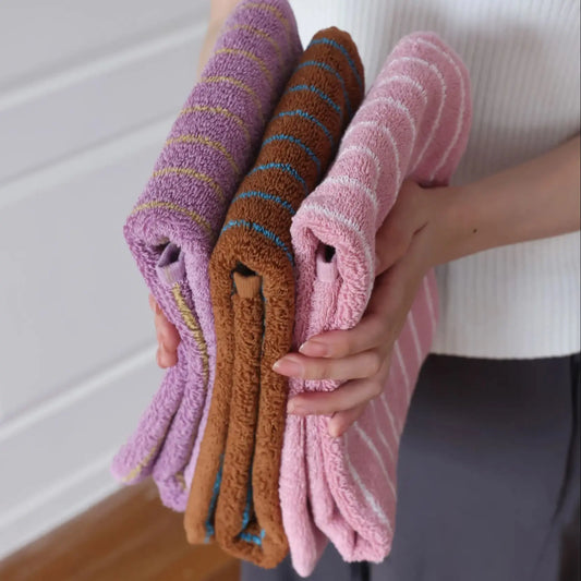 Retro Striped Combed  Cotton Towel  Face Towel and  Bath towel