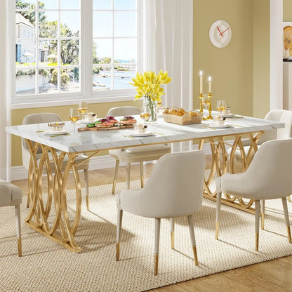 Modern Dining Table, 63"  Unique Design