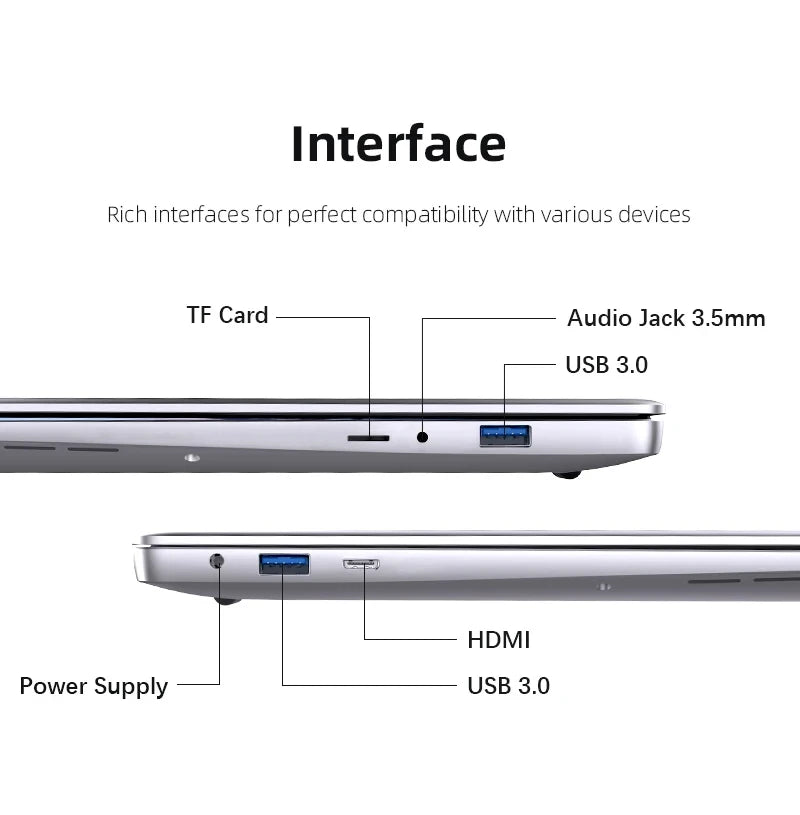 14.1" Ultra Slim Windows 11 Pro Laptop Computer W