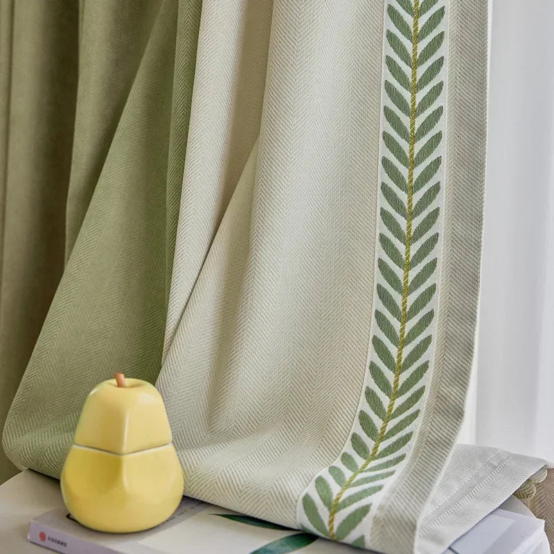 Japanese  Chenille Curtains for Living Dining Room Bedroom High-end Embroidery