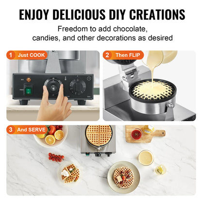 Commercial Belgian Waffle Maker Stainless Steel