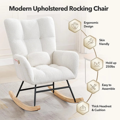 Upholstered  Rocking Chairs, with Side Pocket
