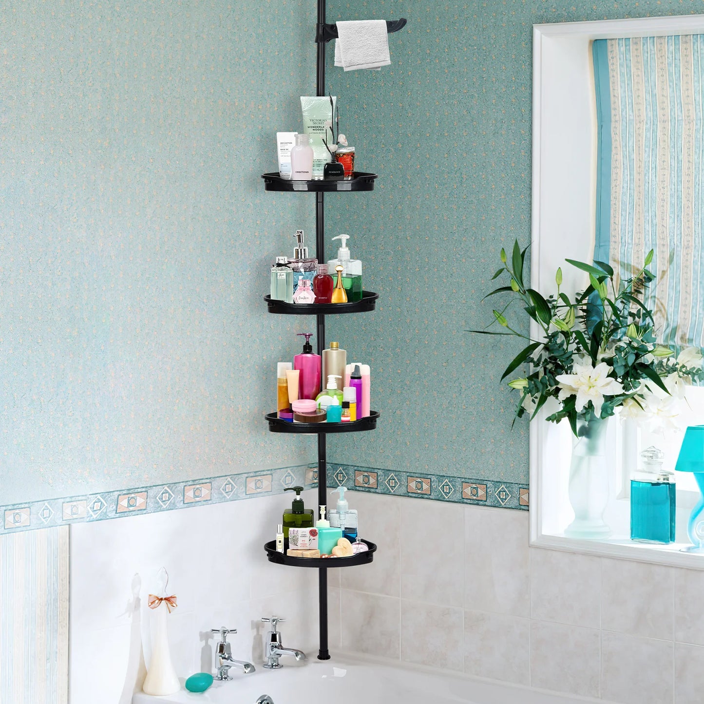 Shower Caddy with Tension Pole Bathroom Storage