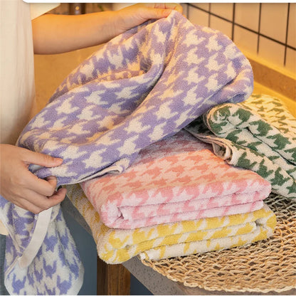 Absorbent Towel Classic Plaid Pure Cotton Bath Towel  Soft Face Towel