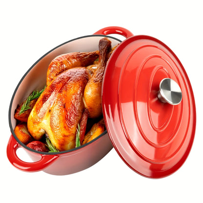us4.5QT  Dutch Oven , Cast Iron Dutch Oven With Dual Handles , Cooking, Non-stick Enamel Coated Cookwared