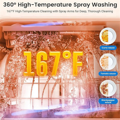 Blitzhome 5.2L Dishwasher with 9 Programs High-Temperature Spray Washing Countertop