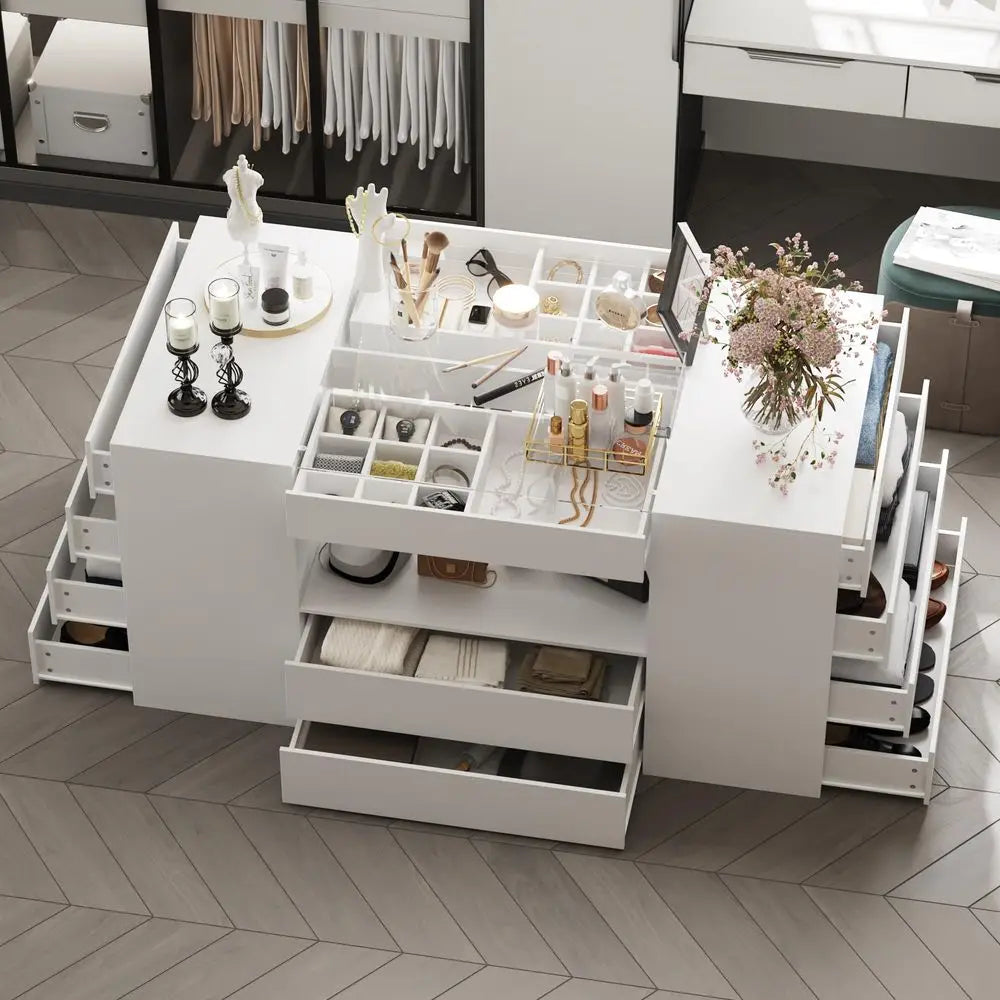 Armoire Bedroom Island with 14 Drawers