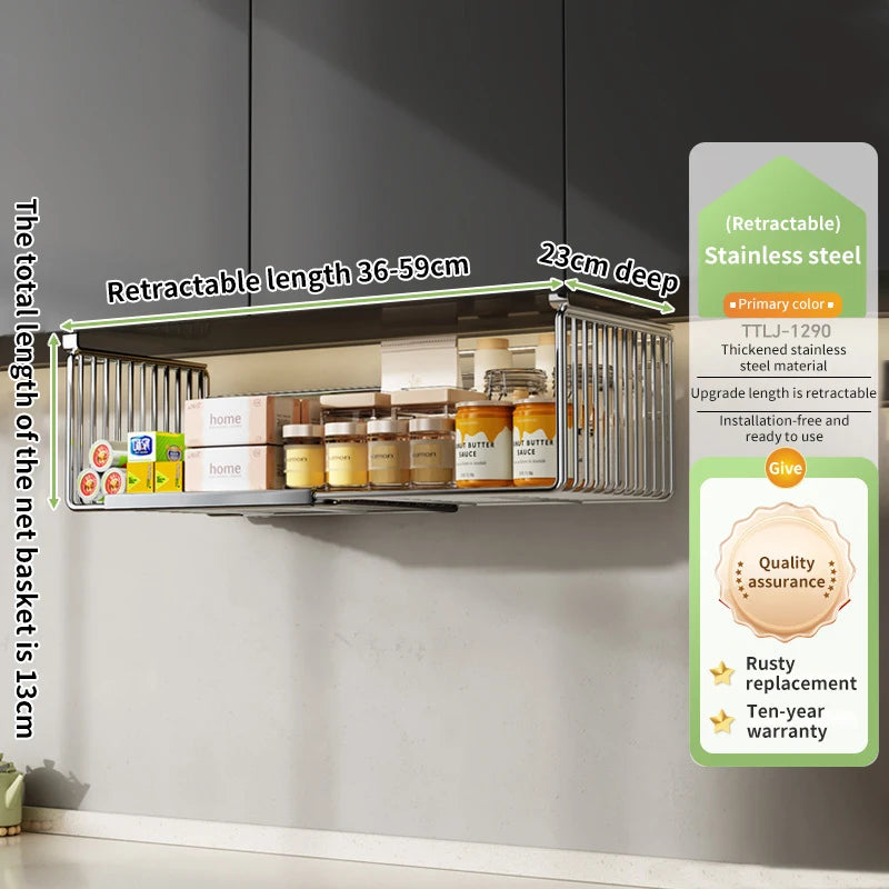 Stainless Steel  Hanging Basket Storage Bathroom or Kitchen