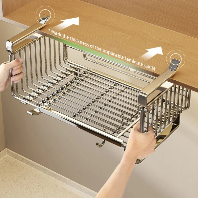 Stainless Steel  Hanging Basket Storage Bathroom or Kitchen