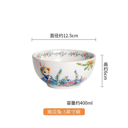 Creative Pumpkin Rabbit Pattern Tableware Garden Style Ceramic