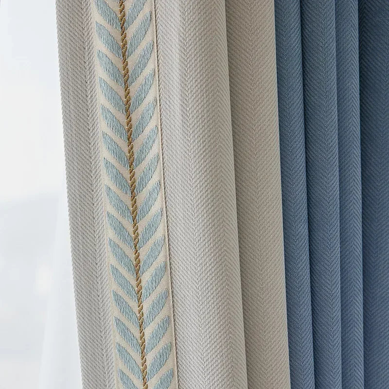 Japanese  Chenille Curtains for Living Dining Room Bedroom High-end Embroidery
