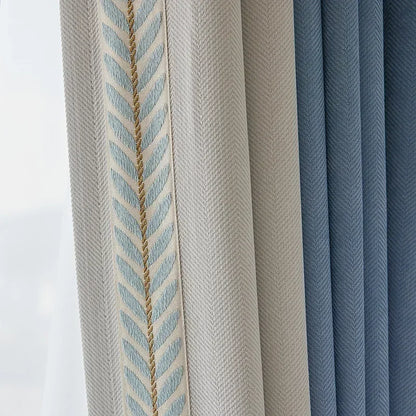 Japanese  Chenille Curtains for Living Dining Room Bedroom High-end Embroidery