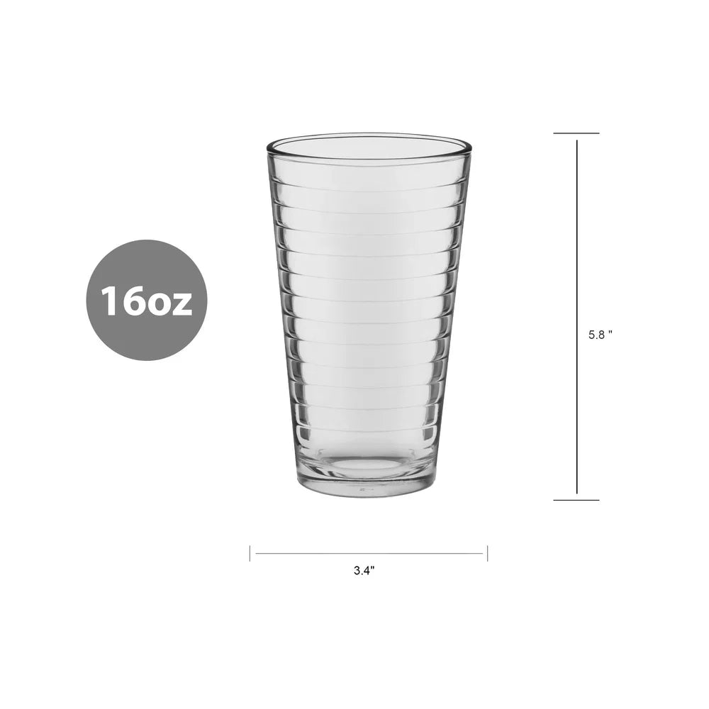 8-Piece Set  Drinking Glasses  Stackable Durable Dishwasher Safe