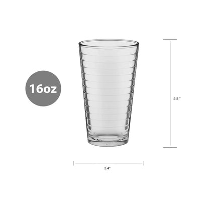 8-Piece Set  Drinking Glasses  Stackable Durable Dishwasher Safe