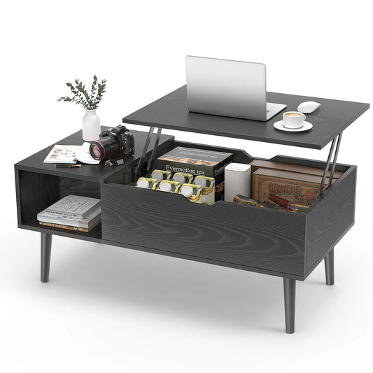 JHK 39.37"x19.7"  Tea Wood Coffee Table/desk Easy Lift Or Lower Lid