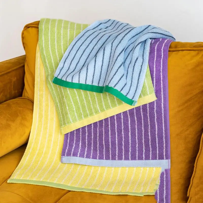Retro Striped Combed  Cotton Towel  Face Towel and  Bath towel