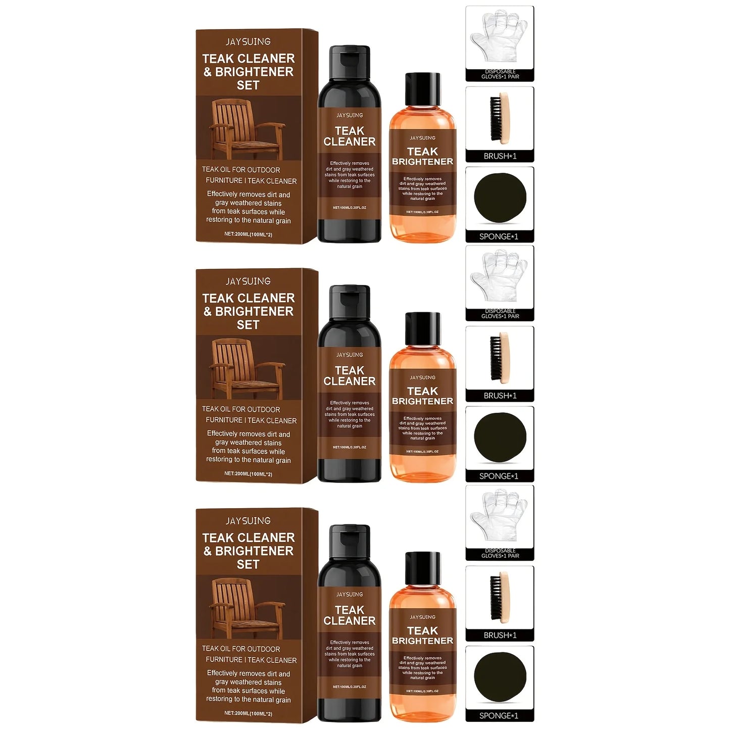 3 Sets Of Wood Polishing, Cleaning And Care Kits,, Furniture Conditioner, Cleaning
