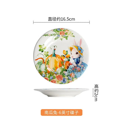 Creative Pumpkin Rabbit Pattern Tableware Garden Style Ceramic
