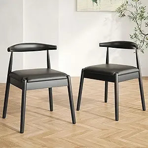 Dining Chairs Set of 2, Mid Century Modern  solid wood legs