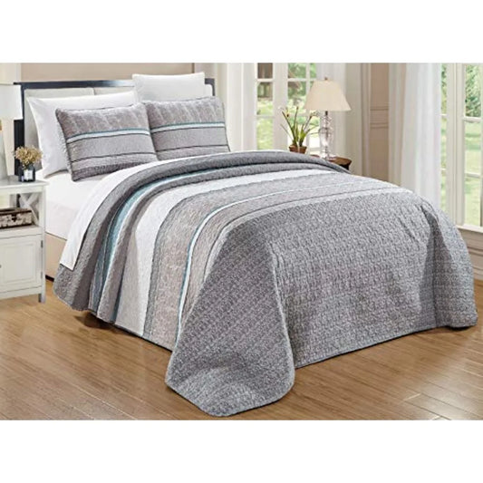 - 3-Piece  Oversize 118 X 95 Quilt Set Reversible All-Season Bedspread