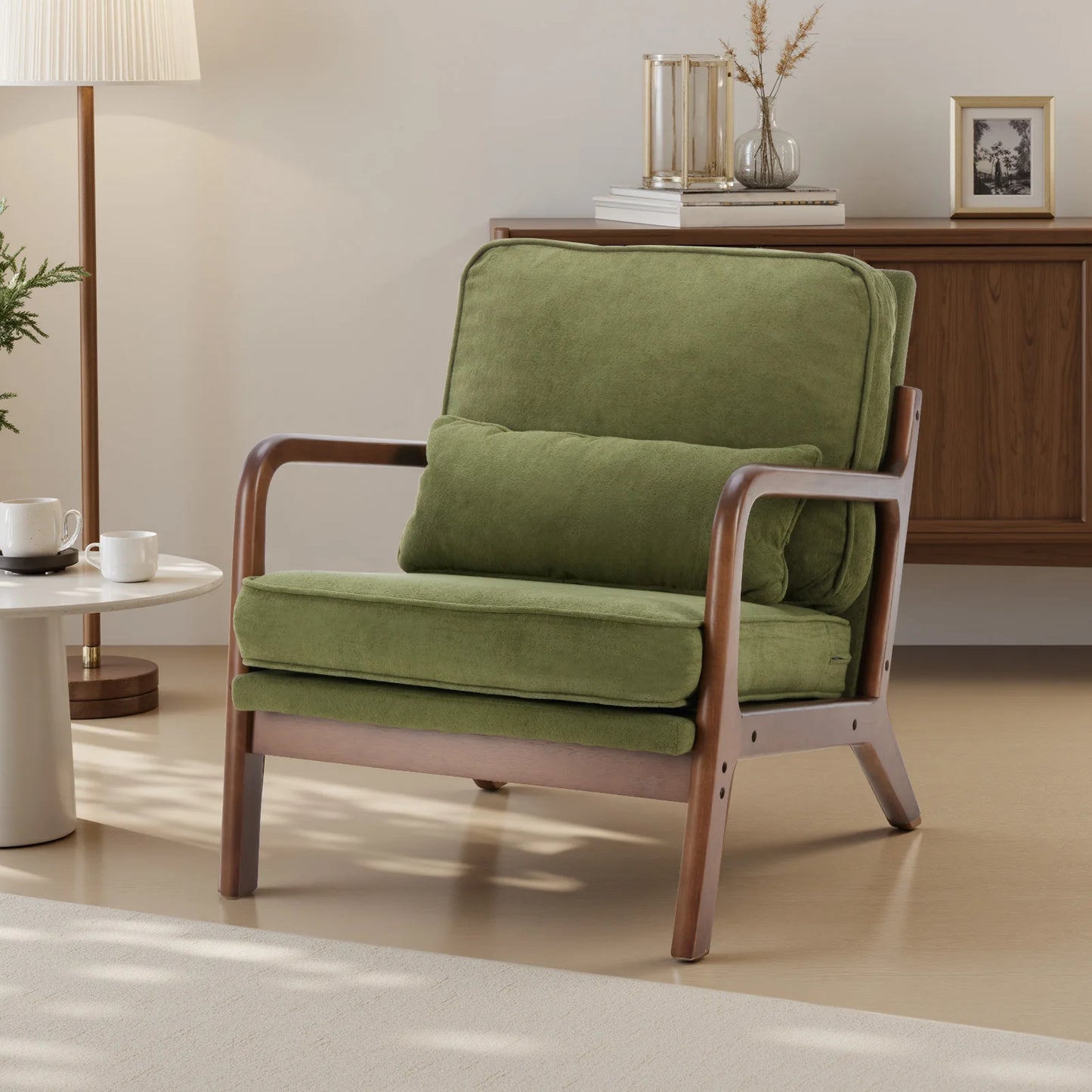 JHK Mid Century Modern Chair Solid Wooden Frame